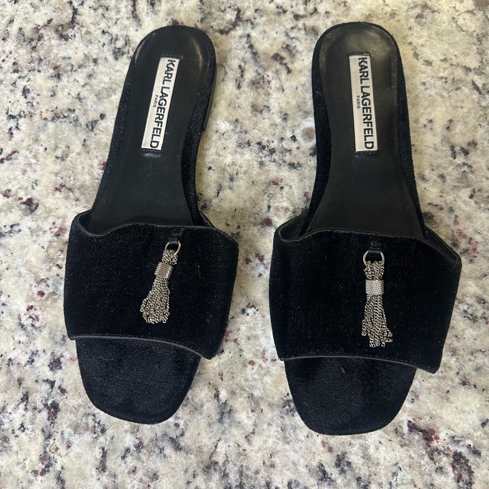 Karl lagerfield sandals size 8 Black